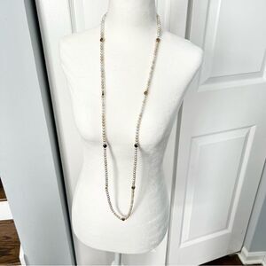🍭6/$30 Long two-way faux pearl medallion statement necklace